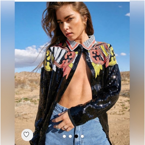 Nasty Gal Tops - Nasty Gal Country Star Sequin Embellished Top